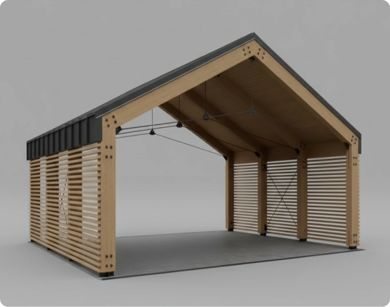 3D model modulárního garážového stání